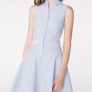 Armani exchange blue striped button front dress